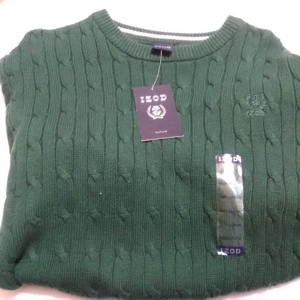 Izod Large Sweater Green Long Sleeve